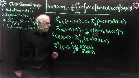 #7 Spectral weight, Lehmann representation, Fluctuation Dissipation