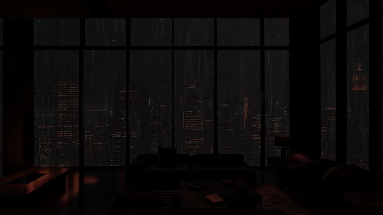 Let Rain Sounds Calm the City 🌧️ Peaceful Night Thunderstorm for Relaxation (No Ads)
