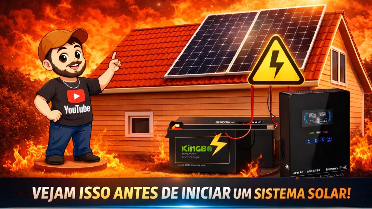 Como Montar um sistema que atende muitas Casas 2 painéis e uma bateria 100ah