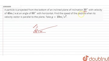 A particle is projected from the bottom of an inclined plane of inclination `30^@