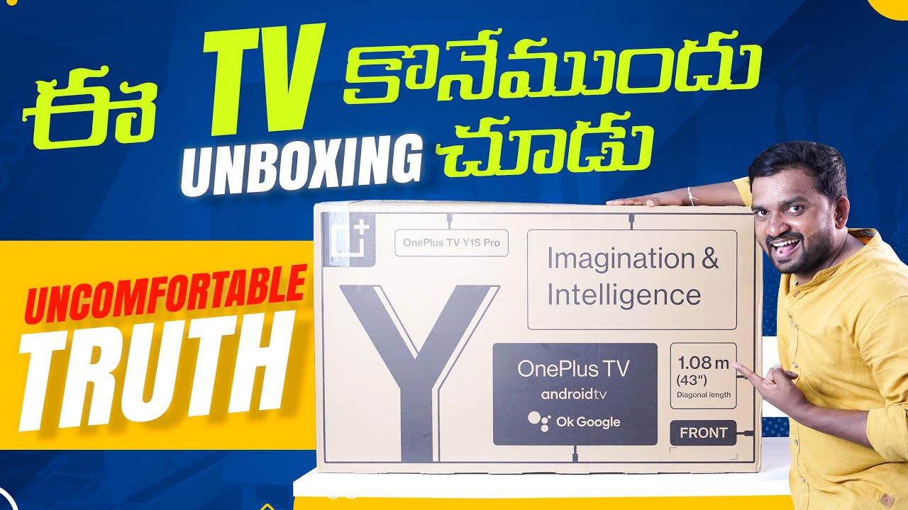 oneplus-y1s-pro-43-inch-4k-tv-unboxing-review-in-telugu-oneplus