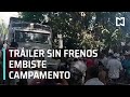 Tráiler embiste campamento de la CNTE, Chiapas - Las Noticias