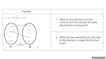 [Week 4] function mapping, onto, and one-to-one exercise
