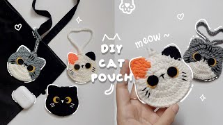 ♡ Crochet Cat Pouch Tutorial | 3in1 Pattern | Plus Silver Button Unboxing ♡