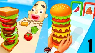 Sandwich Runner 🥪 Super Satisfying Perfect Build! Clean Slice ASMR Gameplay! screenshot 2