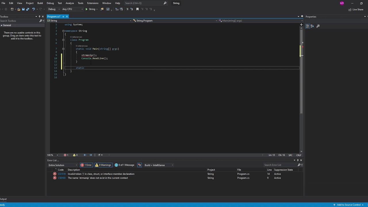 Contoh Program C# String Manipulation - YouTube
