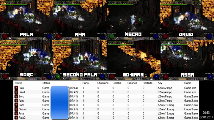 Diablo II - Lord of Destruction | Kolbot 1.14d | 8 Character Botting | Europe Hardcore Ladder