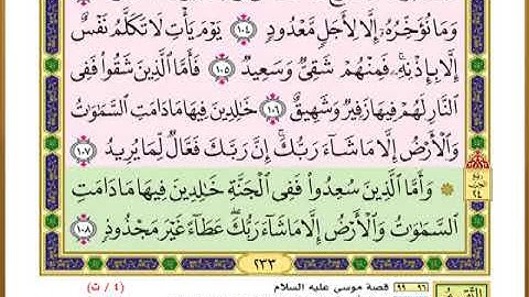 الصفحة ( 233) من القرآن الكريم سورة هود _ مصحف التقسيم الموضوعي _