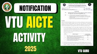 VTU AICTE Activities Notification | VTU Notification 2025 | VTU Circular | VTU AICTE Activity 2025