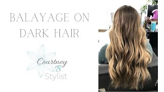 BALAYAGE ON DARK HAIR | 2021 | how to make balayage blend | Toning formula