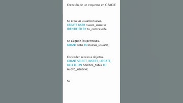 ORACLE Creación de un esquema