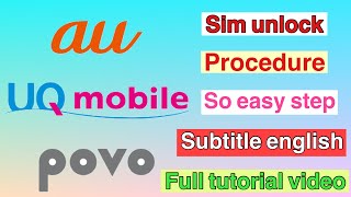 How to sim unlock au , uq, povo mobile phone | full tutorial video