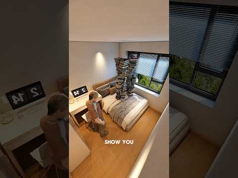 Small Bedroom Transformation With Hidden Storage & Walk-In Closet #shorts