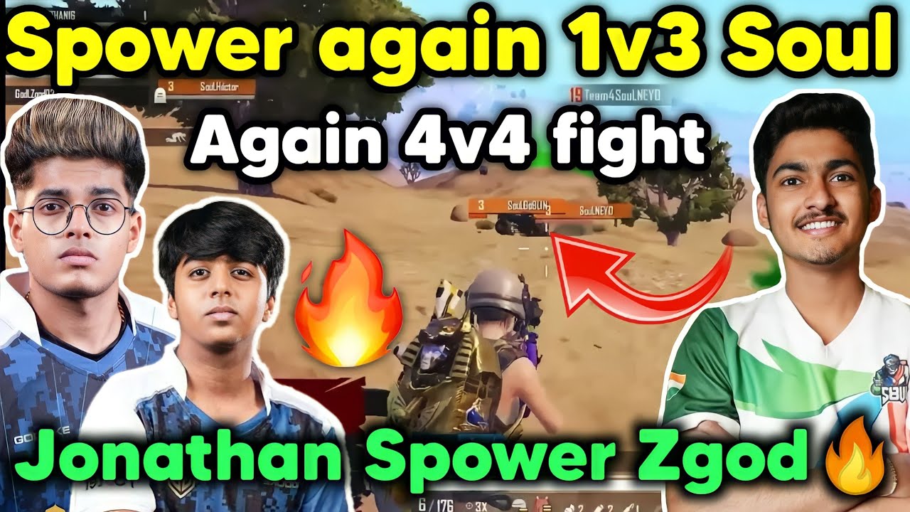Spower again 1v3 Soul 😲 Godlike vs Soul 8Bit Gods reign latest fight in ...
