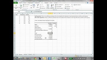 t test using Excel