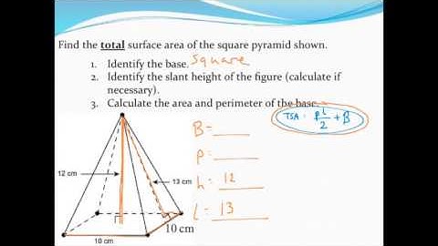 Calculating the surface area of pyramids and cones given the slant height