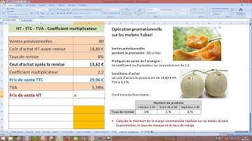 Coefficient multiplicateur - TVA - Marge commerciale - Exercice commenté