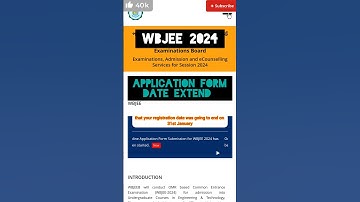 "📢 Good news for WBJEE 2024 aspirants!  Application form dates extended! #WBJEE2024  #ExtendedDates"
