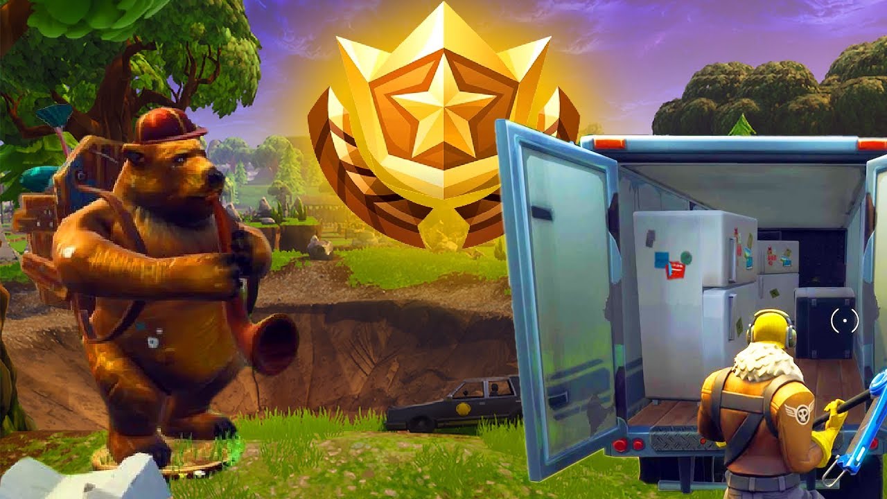 SEARCH BETWEEN A BEAR CRATER AND A REFRIGERATOR SHIPMENT LOCATION HOW TO Fortnite Battle
