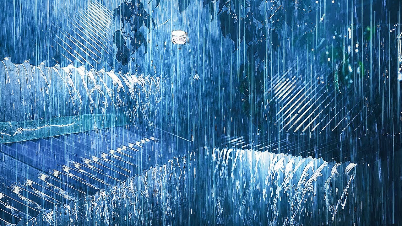 Very Heavy Rain on a Tin Roof to Sleep Immediately with Powerful Thunder Sounds Deep in the Forest