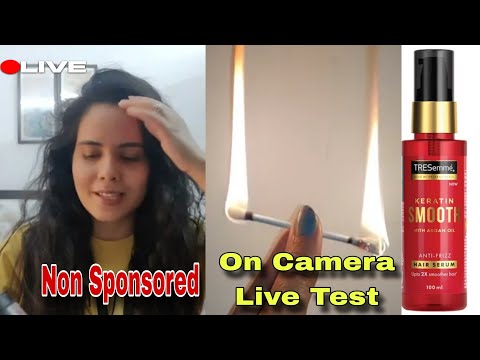Non Sponsored Tresemme Keratin Smooth Hair Serum Review - Live camera Test