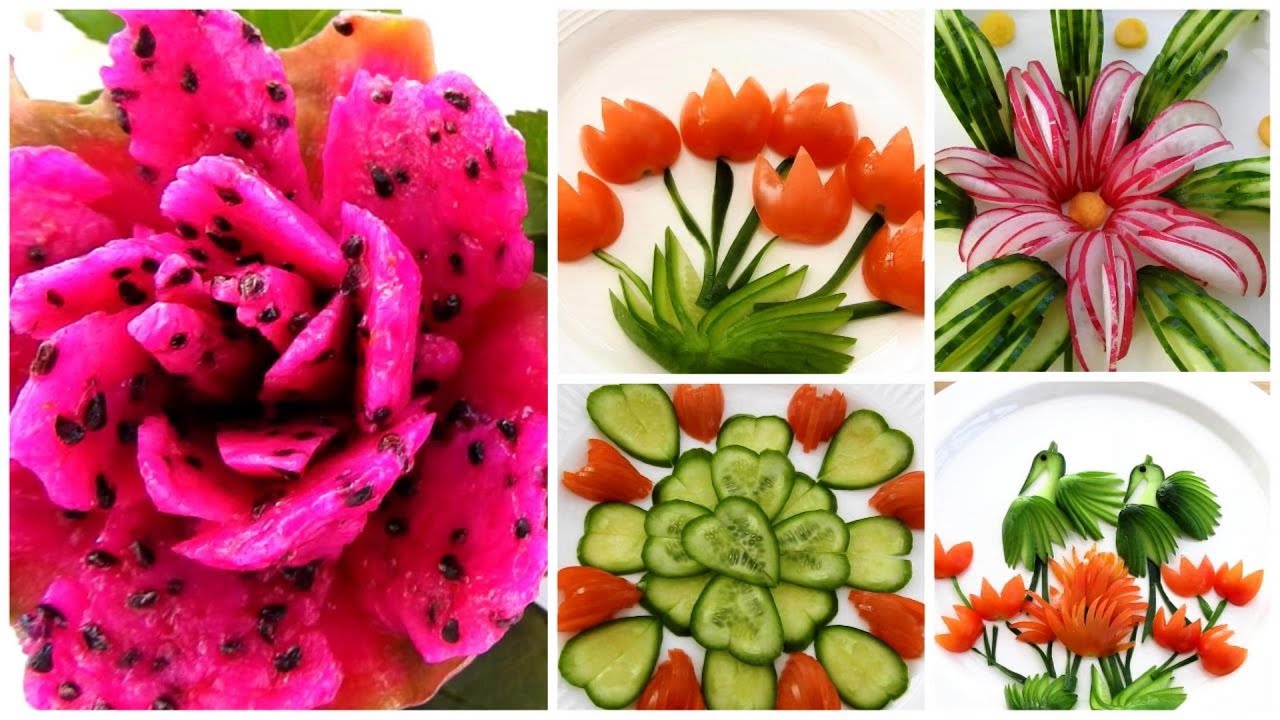 10 Super Salad Decoration Ideas Vegetable Plate Decoration Garnish