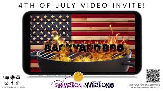 4th of July BBQ Video Invitation | Red, White & BBQ Backyard Bash with Fireworks