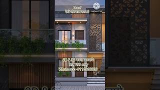 Exterior design colour combination CNC Jali design gate design porch design