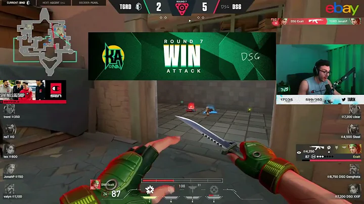 Tarik reacts to DSG Exalt Insane Skye Flash clutch - The Guard vs DSG Valorant Challengers