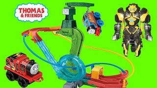 Thomas and Friends Minis Motorized Raceway Track, Thomas Water Loop Playset, James, Cranky Crane