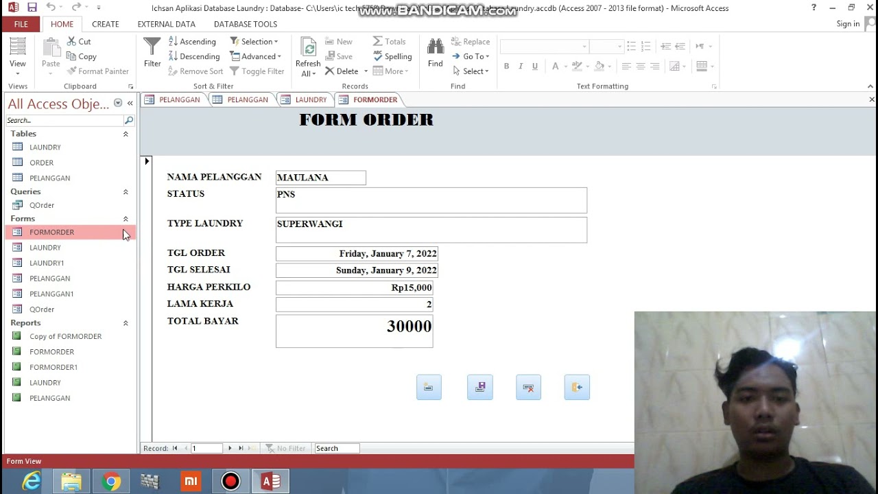 Aplikasi Database Laundry Ms.Acces
