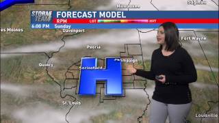 WICS-TV, Springfield IL, October 18, 2014, 10 pm newscast, Lindsey Hess weather segment