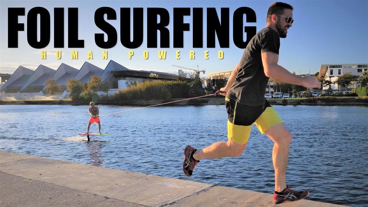 Human powered foiling in the city! Hydrofoil Pumping