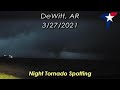 Night Tornado, Lightning Show & Damage [De Witt, AR 3/27/21] (Raw)