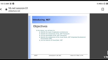 Introducing  .Net framework and vb. Net