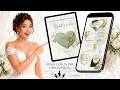 Trending Wedding Website in Canva | Elegant Sage Green Floral RSVP Website Preview #weddingwebsite