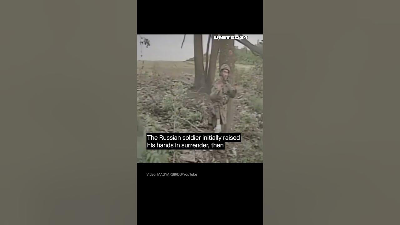 Russian Soldier Surrendered to Ukrainian FPV Drone With Munition #warinukraine #drone