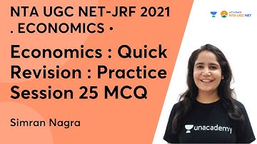 Economics : Quick Revision : Practice Session 25 MCQ | Economic | NTA UGC NET-JRF 2021| Simran Nagra