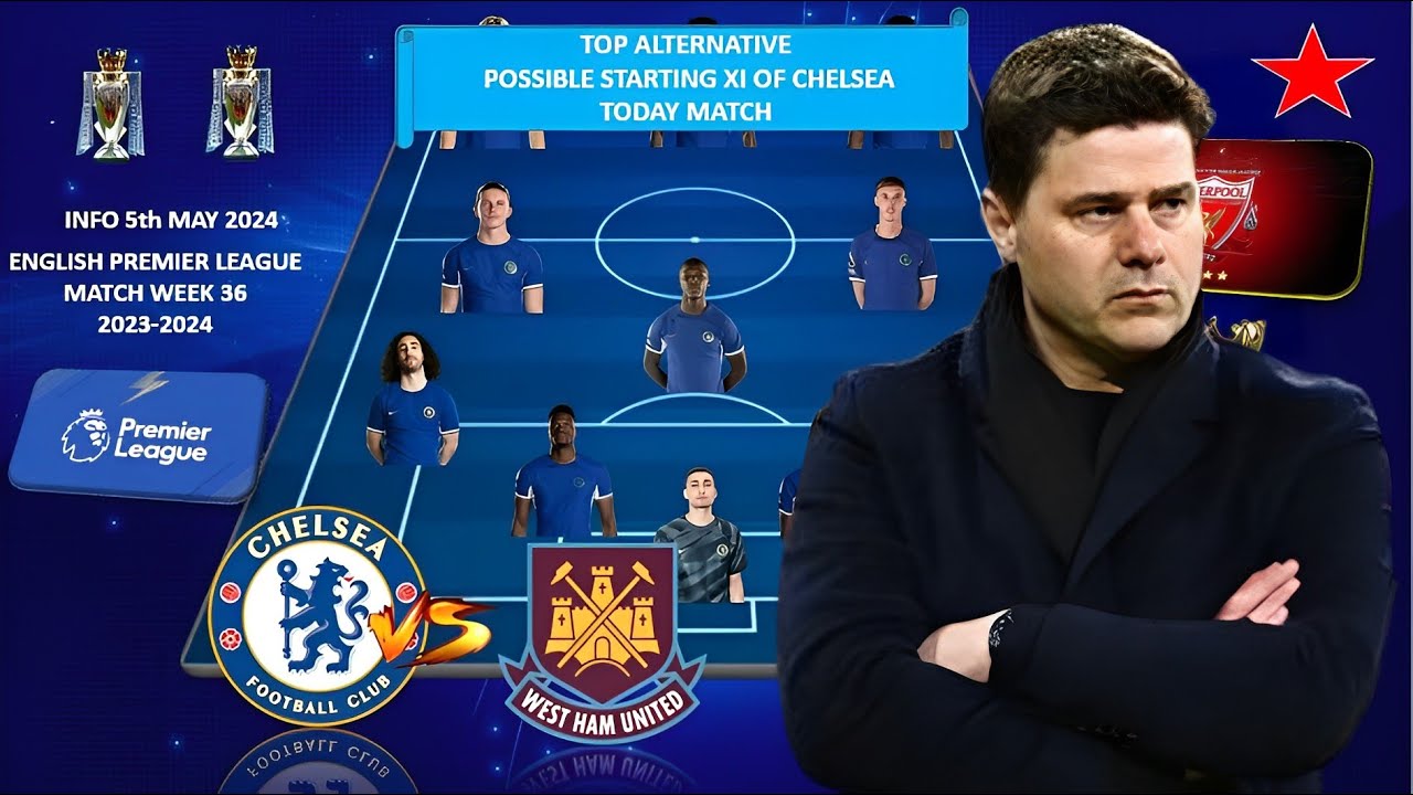 CHELSEA VS WEST HAM UNITED ~ TODAY MATCH CHELSEA TOP ALTERNATIVE POSSIBLE LINEUP EPL MD 36