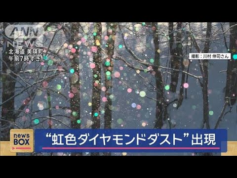 虹色　メタプラ　北海道　遠別　2025.5 採取 虹色ダイヤモンドダスト”出現 北海道・美瑛町【スーパーJチャンネル