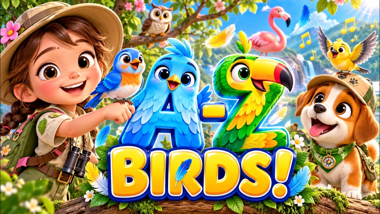 🎵 ABC Birds Song 🐦 | A to Z Bird Names for Kids - YouTube