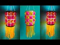 DIY Aakash kandil with paper/Paper lantern for diwali/paper light lamp/Diwali decoration ideas/Lamp