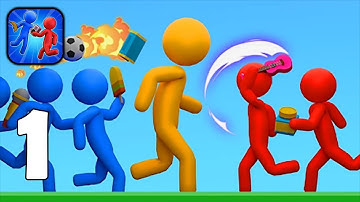 Stickman Match 3D - Part 1 Stick War Base Defense Stick VS Stick Match - Gameplay Walkthrough