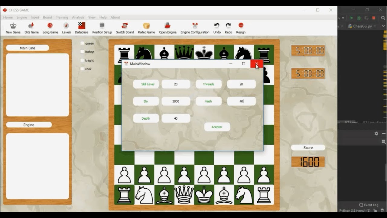 Chess Game Python and QtDesigner - YouTube