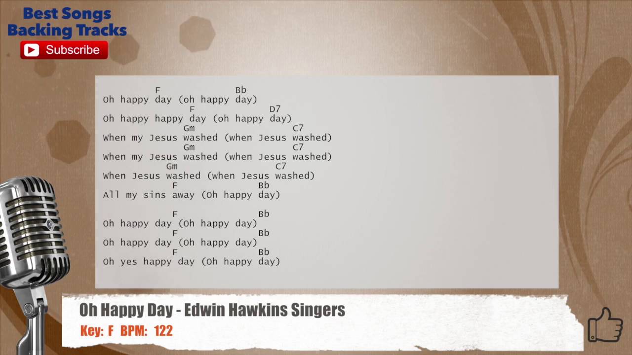 🎙 Oh Happy Day - Edwin Hawkins Singers Vocal Backing Track with chords