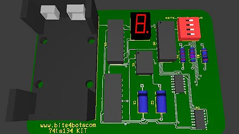 Multisim|74ls163 Counter Project - 3D View Ultiboard