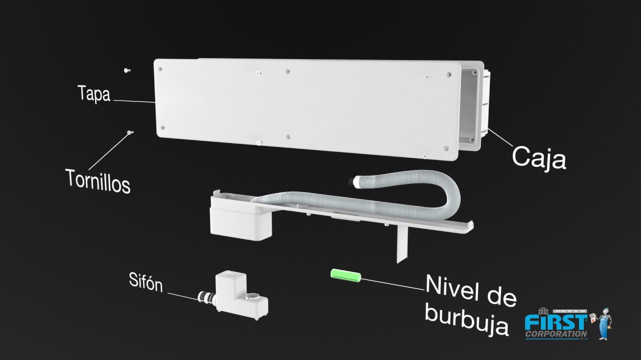 CAJA DE PREINSTALACION AIRE ACONDICIONADO CON BANDEJA DE DESAGUE HORIZONTAL