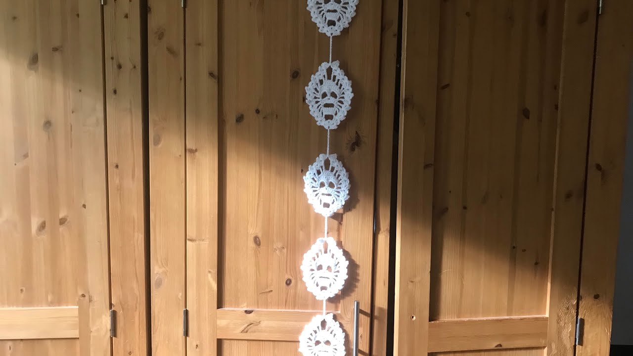 Halloween crochet skull hanging decoration