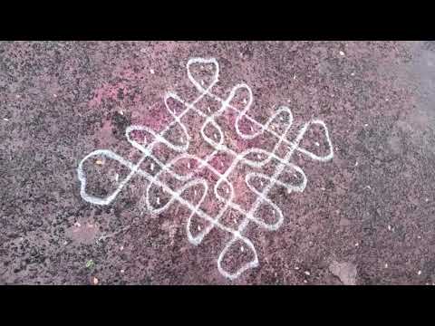 sikku kolam 7 pulli kolam simple kolam