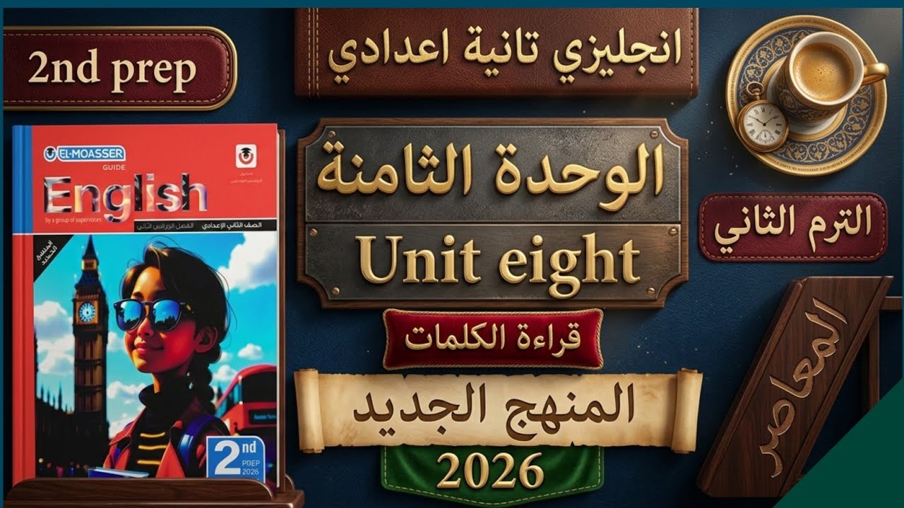 الوحدة الثامنة بالكامل من كتاب المعاصر انجليزي الصف الثاني الاعدادي الترم الثاني. 
